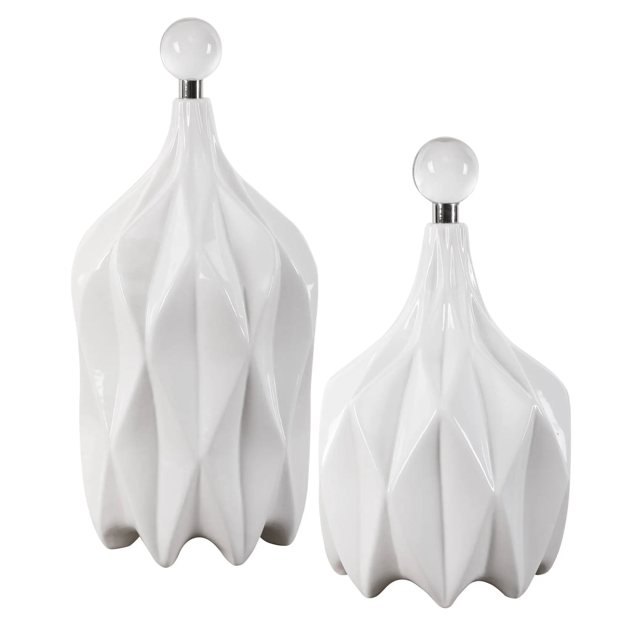 Klara White Bottles, S/2 Vases and Jars| Uttermost