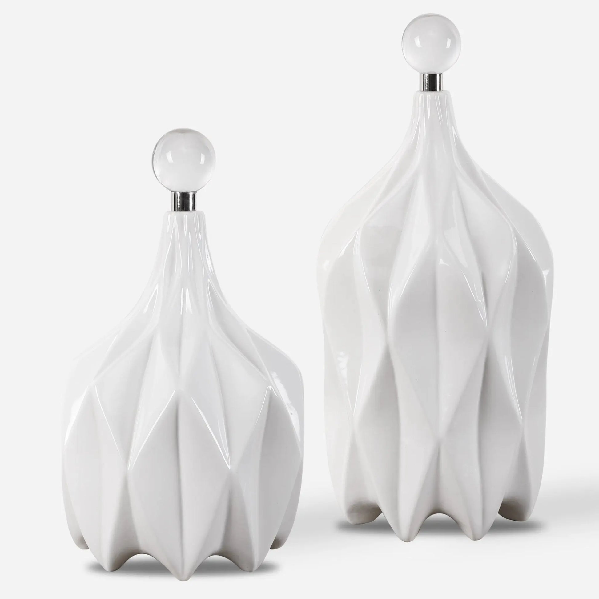 Klara White Bottles, S/2 Vases and Jars| Uttermost