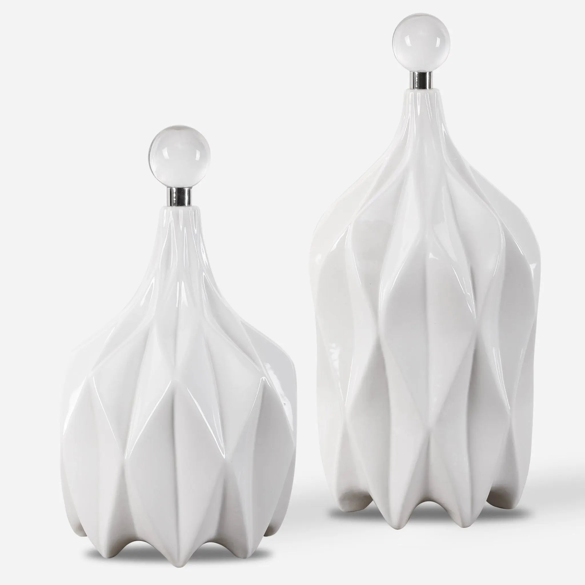 Klara White Bottles, S/2 Vases and Jars| Uttermost