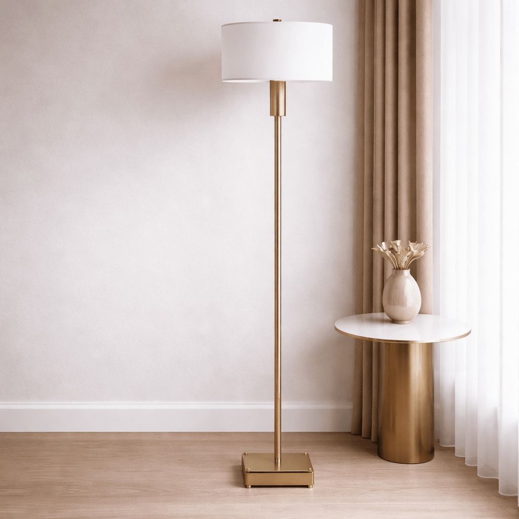 Knurl Floor Lamp - Brass Floor lamps| Uttermost