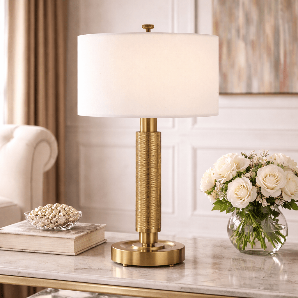 Knurl Mini Lamp - Brass Table Lamps| Uttermost
