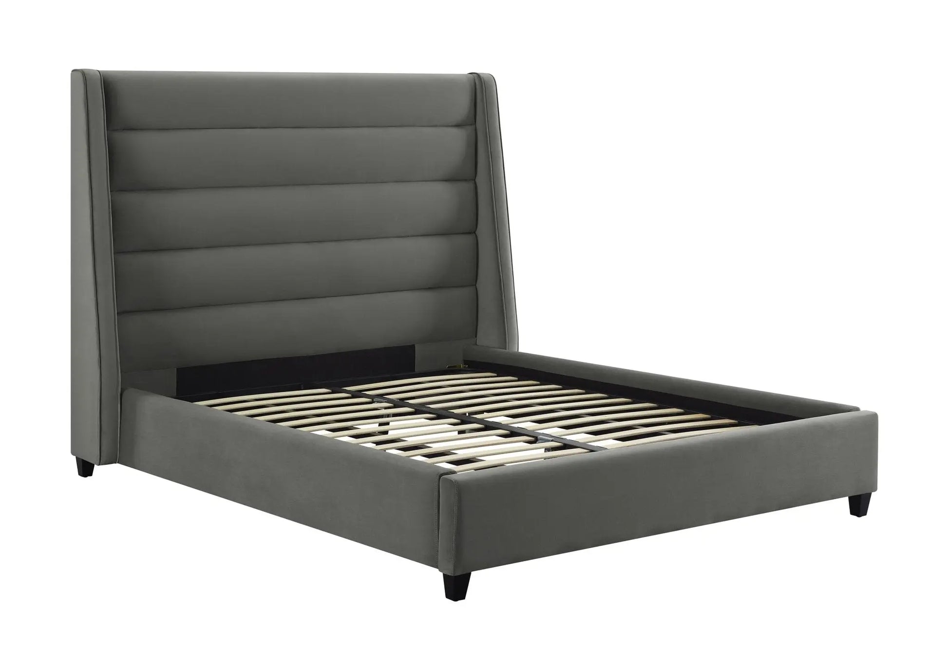 Koah Grey Velvet Bed in King Beds| TOV