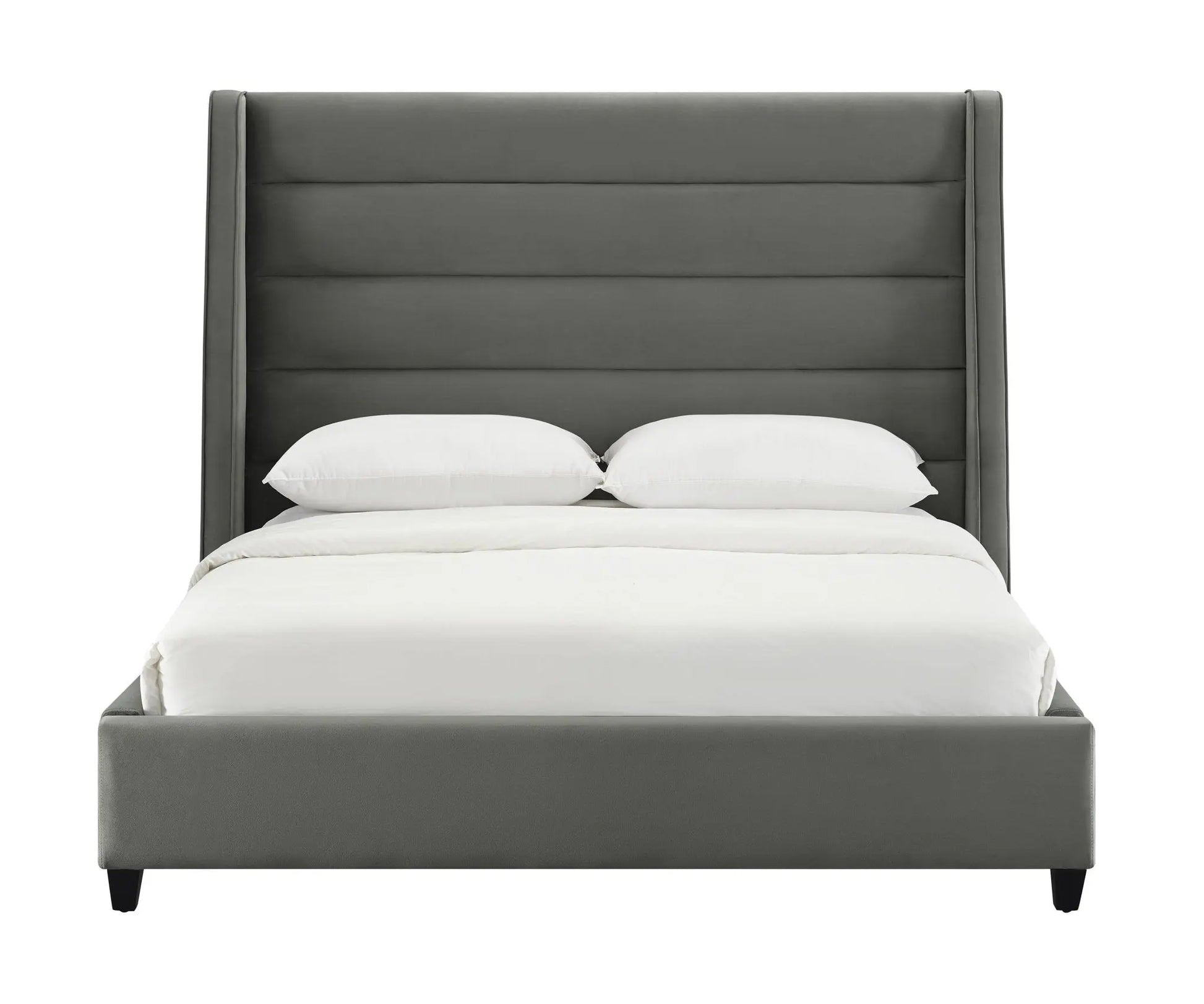Koah Grey Velvet Bed in King Beds| TOV