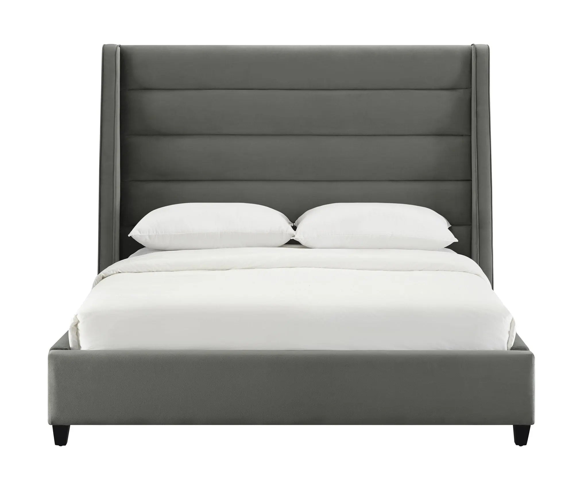 Koah Grey Velvet Bed in King Beds| TOV