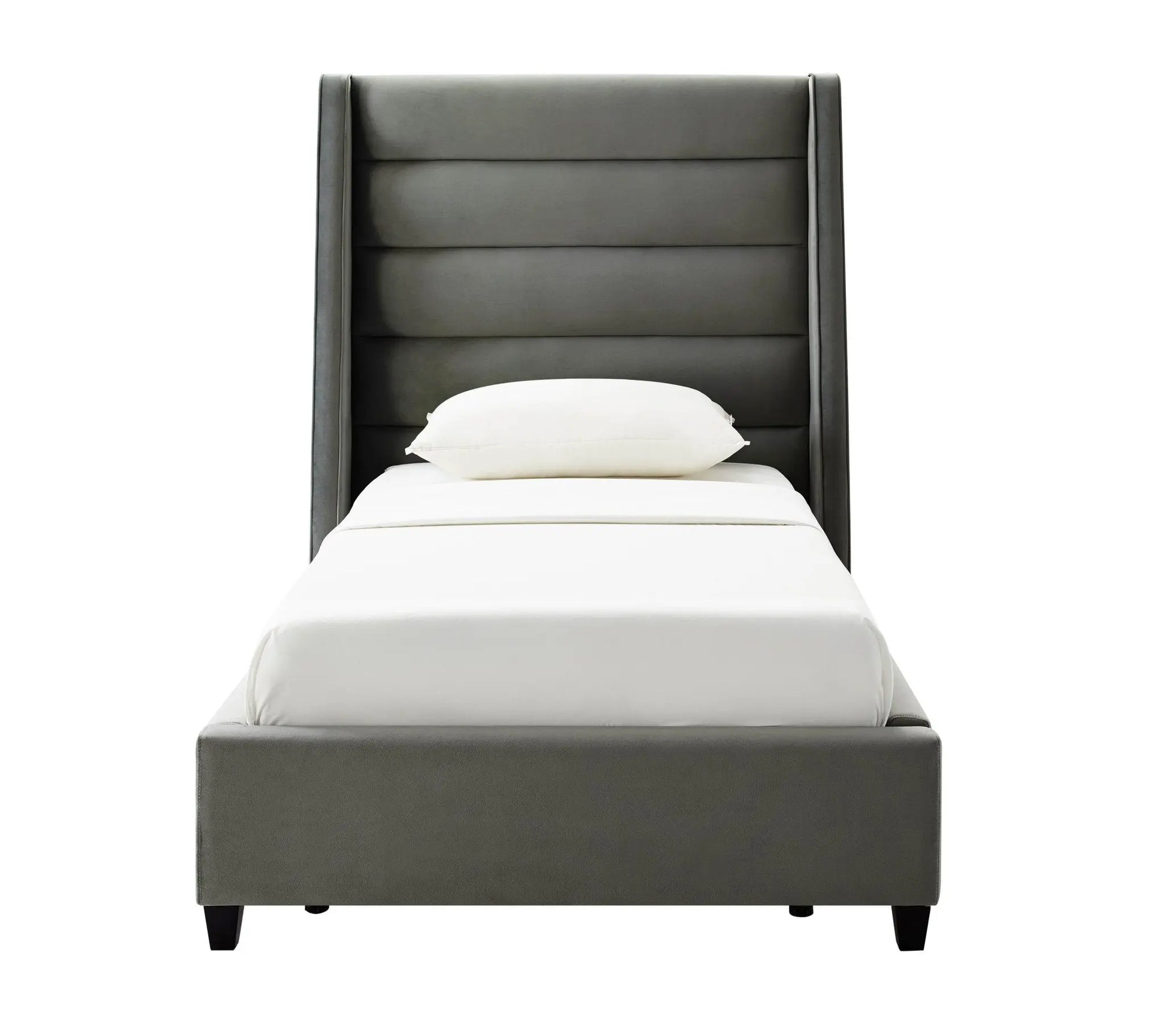 Koah Grey Velvet Bed in Twin Beds| TOV