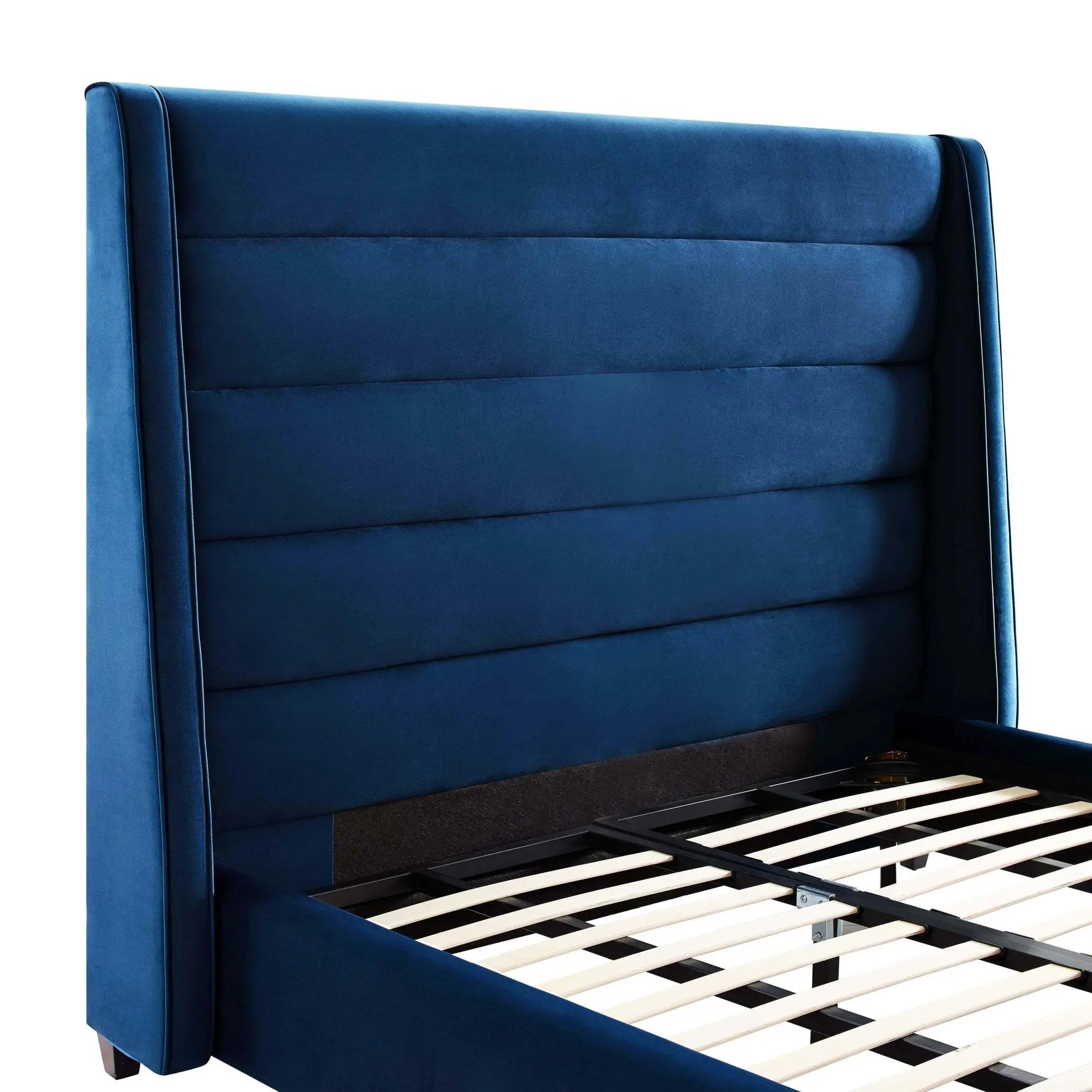 Koah Navy Velvet Bed in Queen Beds| TOV