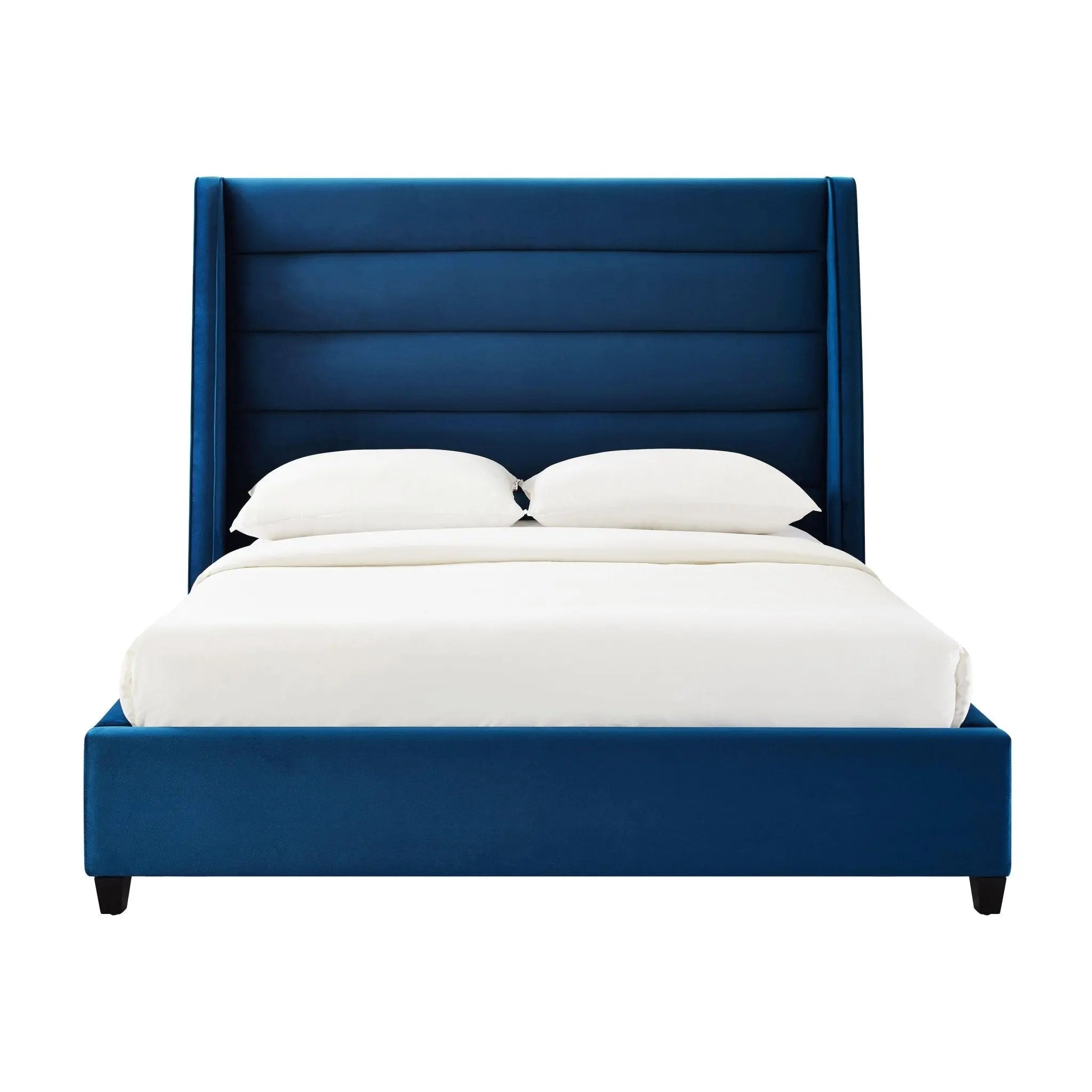 Koah Navy Velvet Bed in Queen Beds| TOV