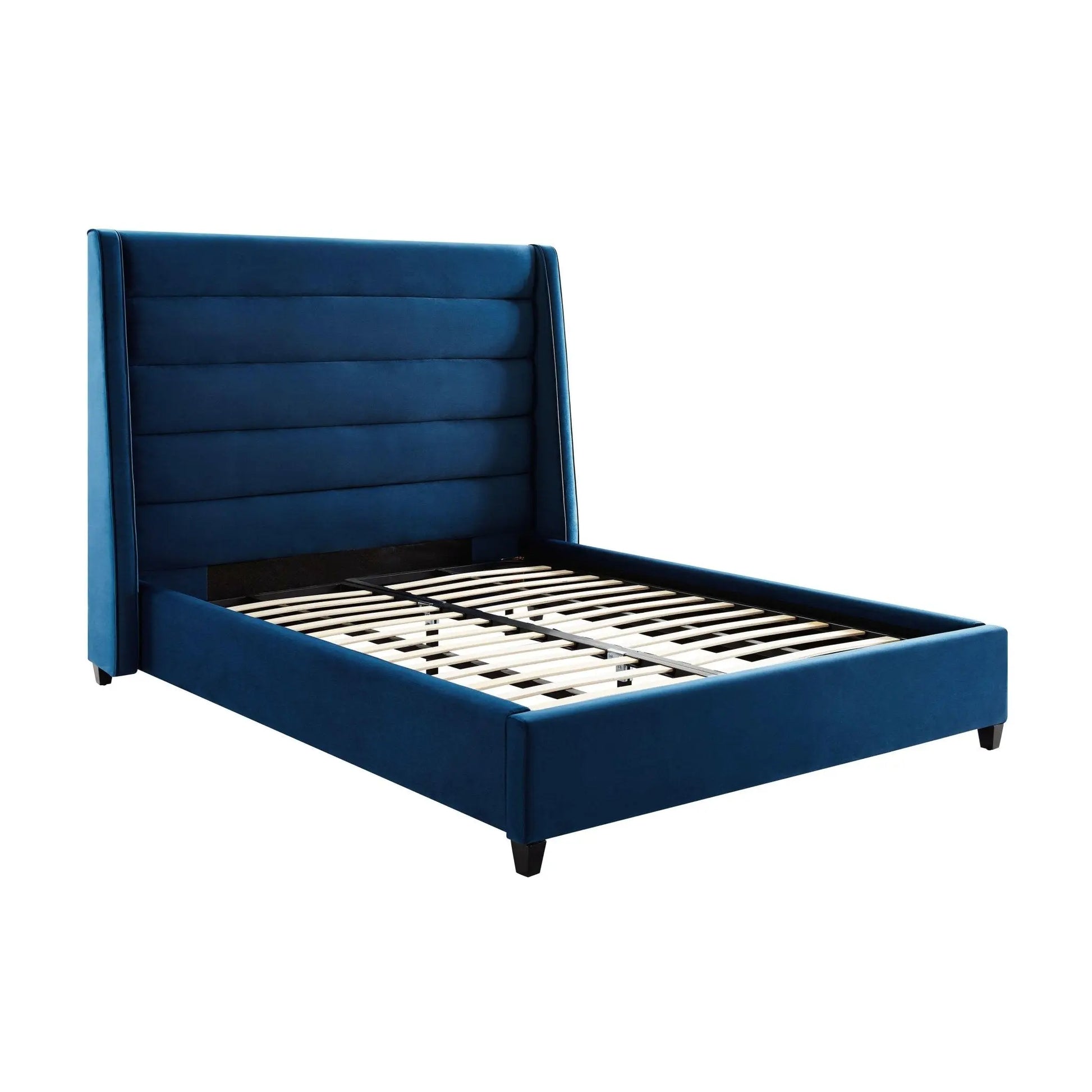 Koah Navy Velvet Bed in Queen Beds| TOV