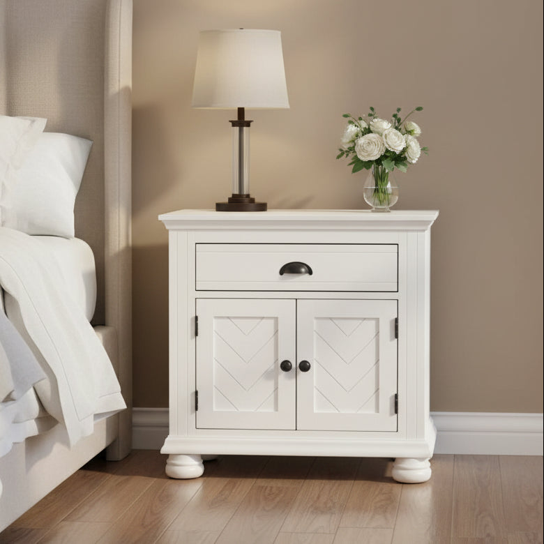 Kona 1-Drawer Nightstand in White Nightstands| Roots Furniture