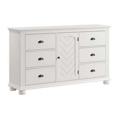 Kona 6 - Drawer Dresser in White - Al Rugaib Furniture