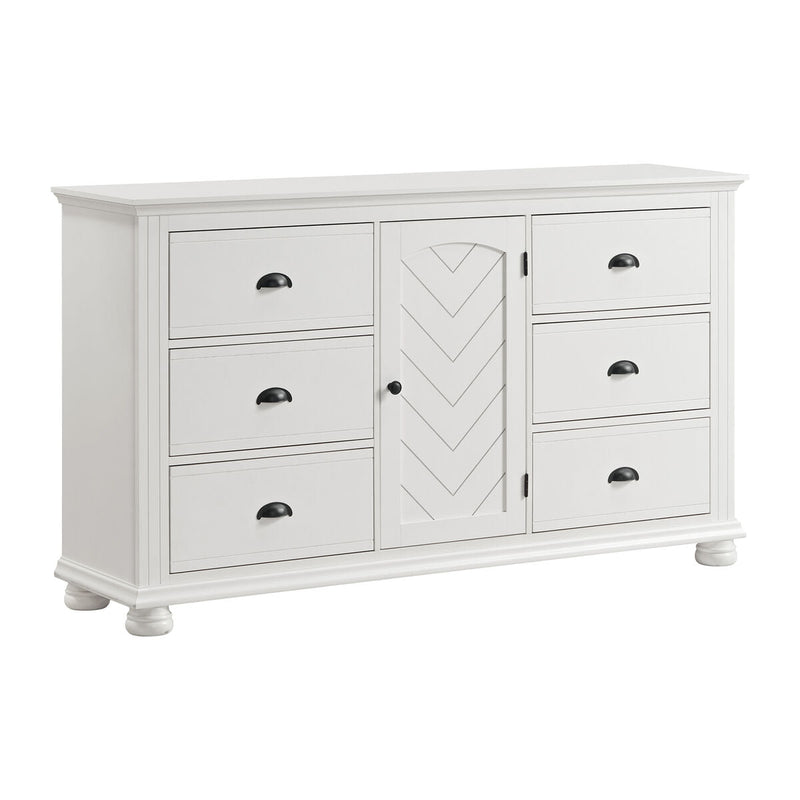 Kona 6 - Drawer Dresser in White - Al Rugaib Furniture