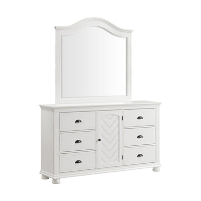 Kona Dresser and Mirror Set in White - Al Rugaib Furniture