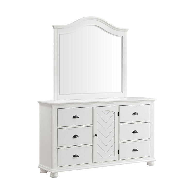 Kona Dresser and Mirror Set in White - Al Rugaib Furniture