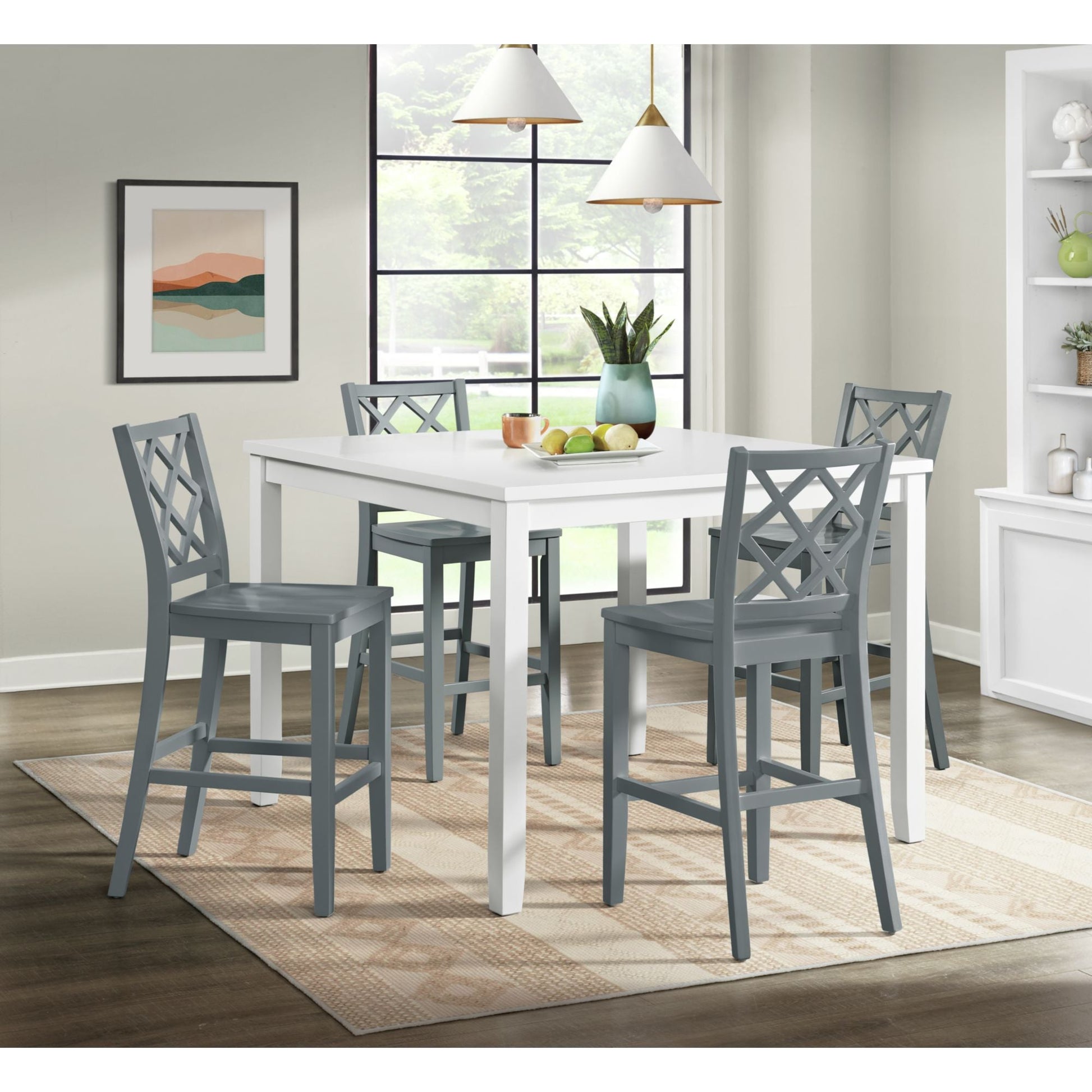 Kona Lattice Back Counter Side Chair in Grey (2 Per Carton) Dining Chairs| ROOTS FURNITURE