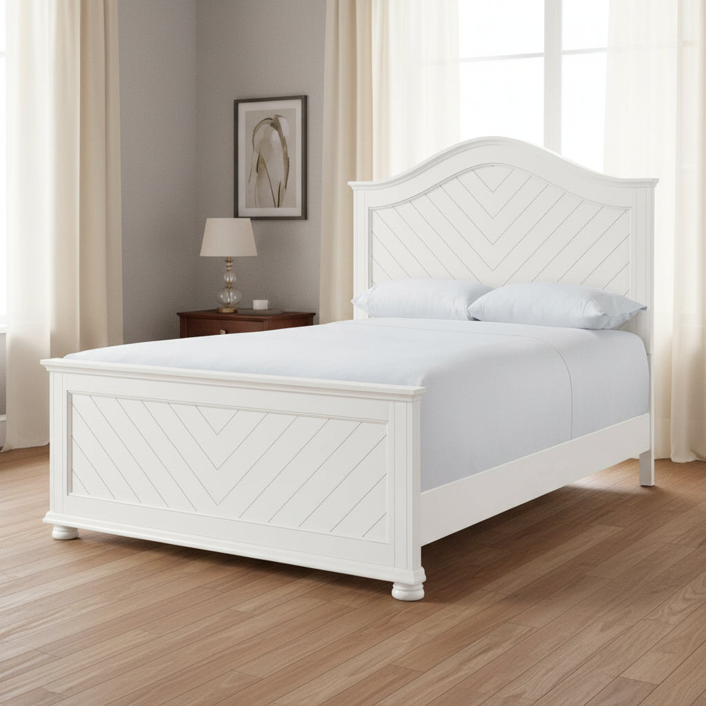 Kona Queen Panel Bed in White Beds| Roots Furniture