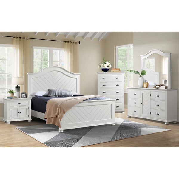 Kona Queen Panel Bed in White Beds| Roots Furniture
