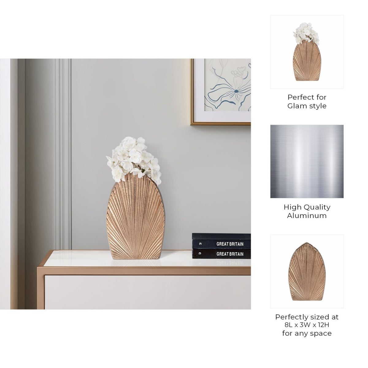 Kreber, Metal Mitre Vase, Champagne Vases and Jars| Sagebrook Home