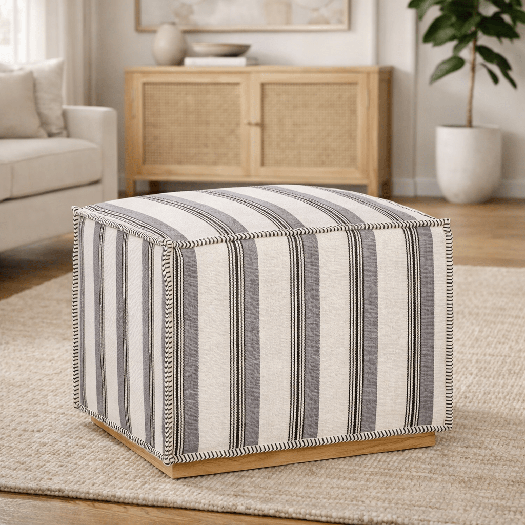 Kristin Muslin Slipcover Ottoman Ottomans| Fairfield Chair