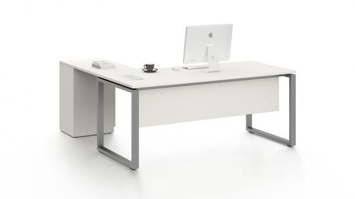 L-Shape office desk with three drawer unit side return Office Desks| Al Rugaib Furniture