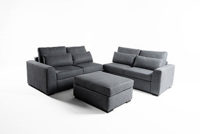 L - Shape Sofas - Linen and Swedish Wood - 80x160x90x300 cm - By Alhome - Al Rugaib Furniture