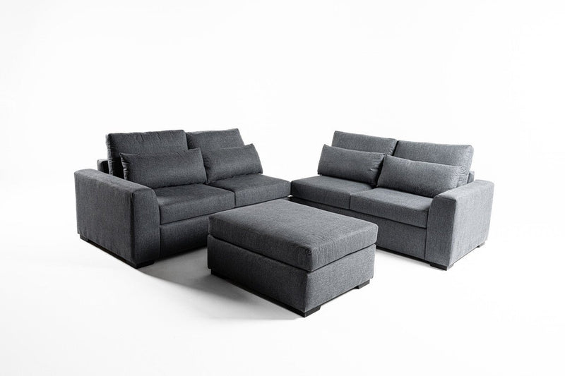 L - Shape Sofas - Linen and Swedish Wood - 80x160x90x300 cm - By Alhome - Al Rugaib Furniture