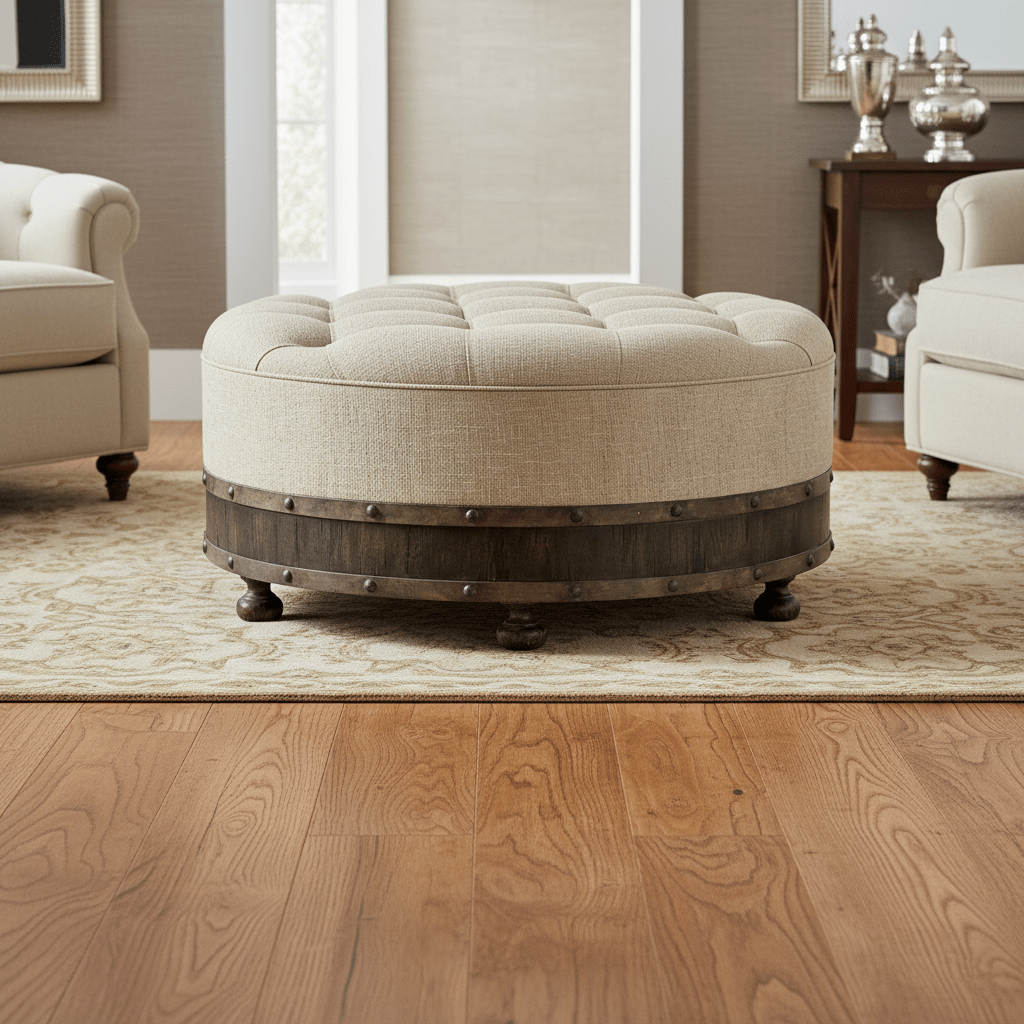 La Grange Giddings Round Uph Cocktail Table Coffee Tables| Hooker