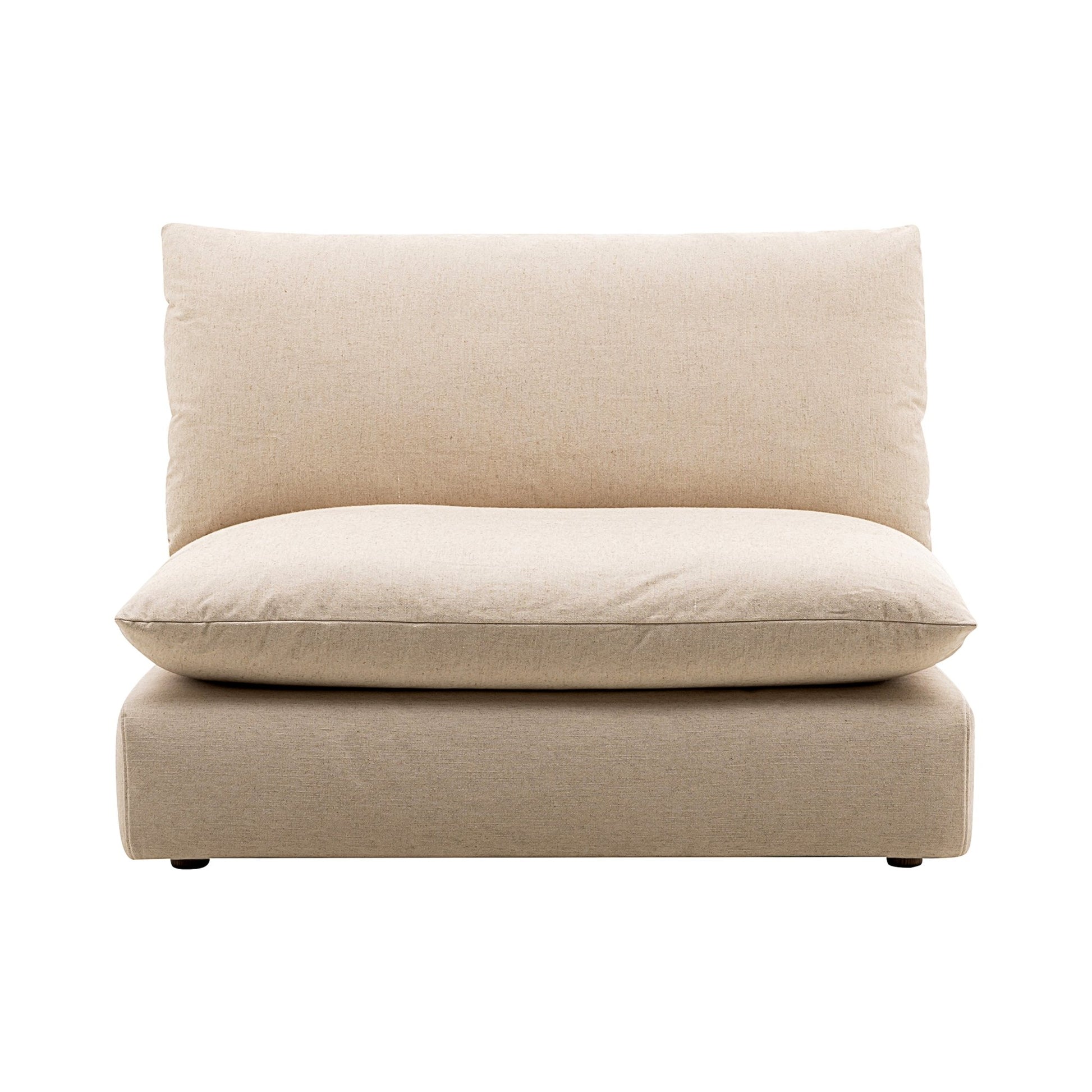 La Jolia Natural Linen Armless Chair Sectionals| Roots Furniture