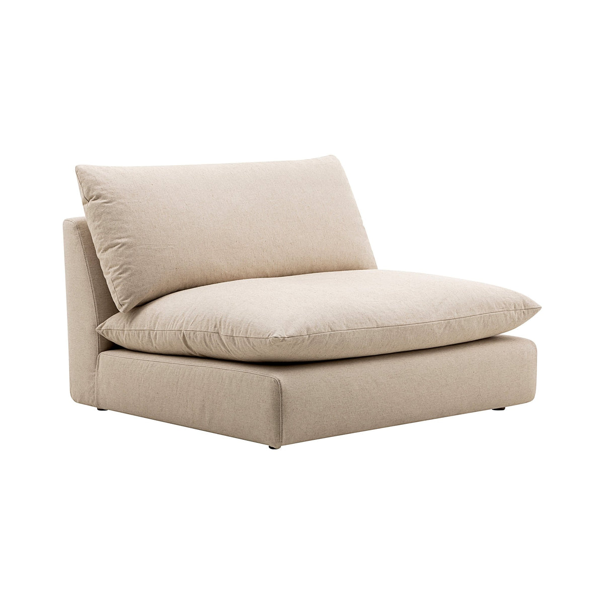 La Jolia Natural Linen Armless Chair Sectionals| Roots Furniture