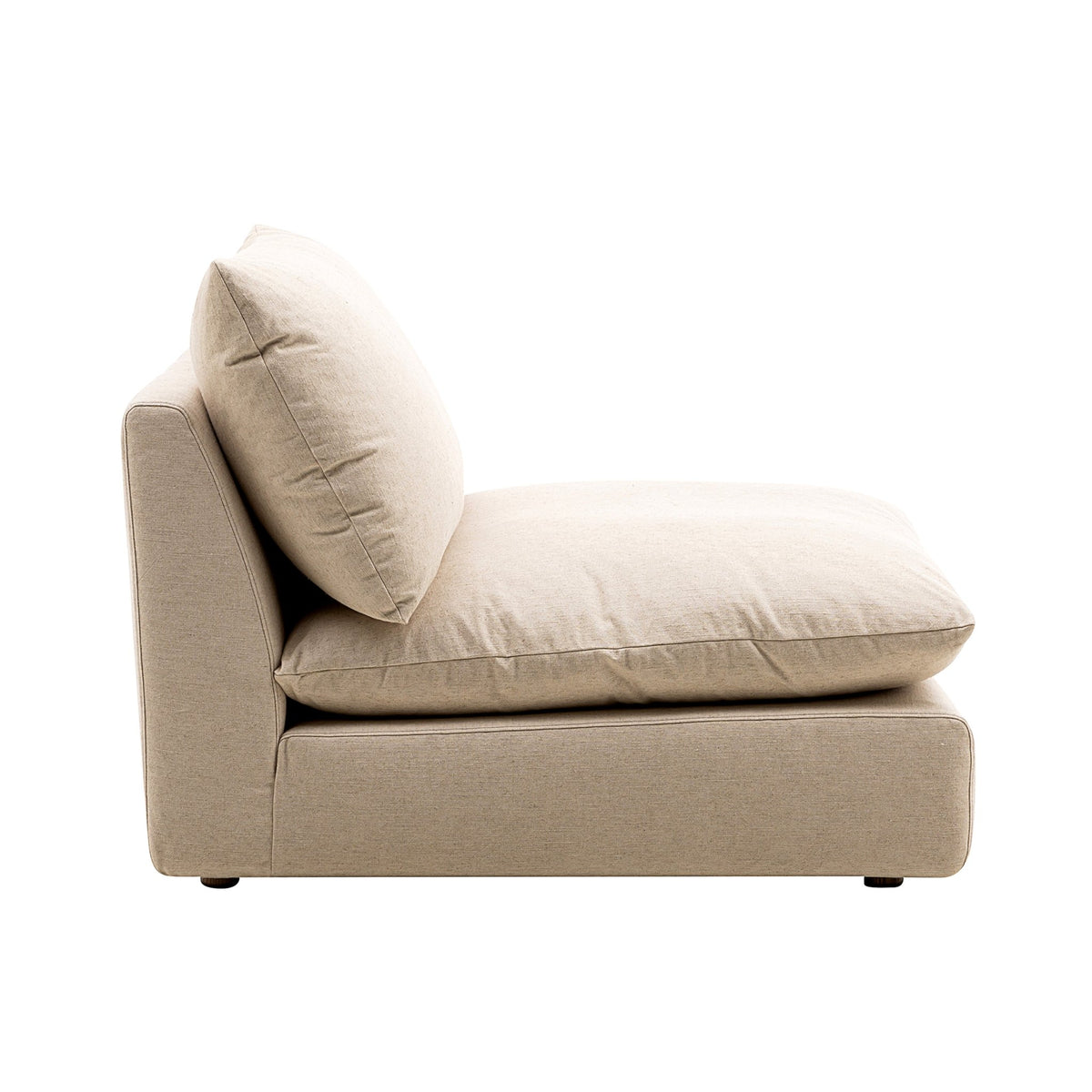 La Jolia Natural Linen Armless Chair Sectionals| Roots Furniture