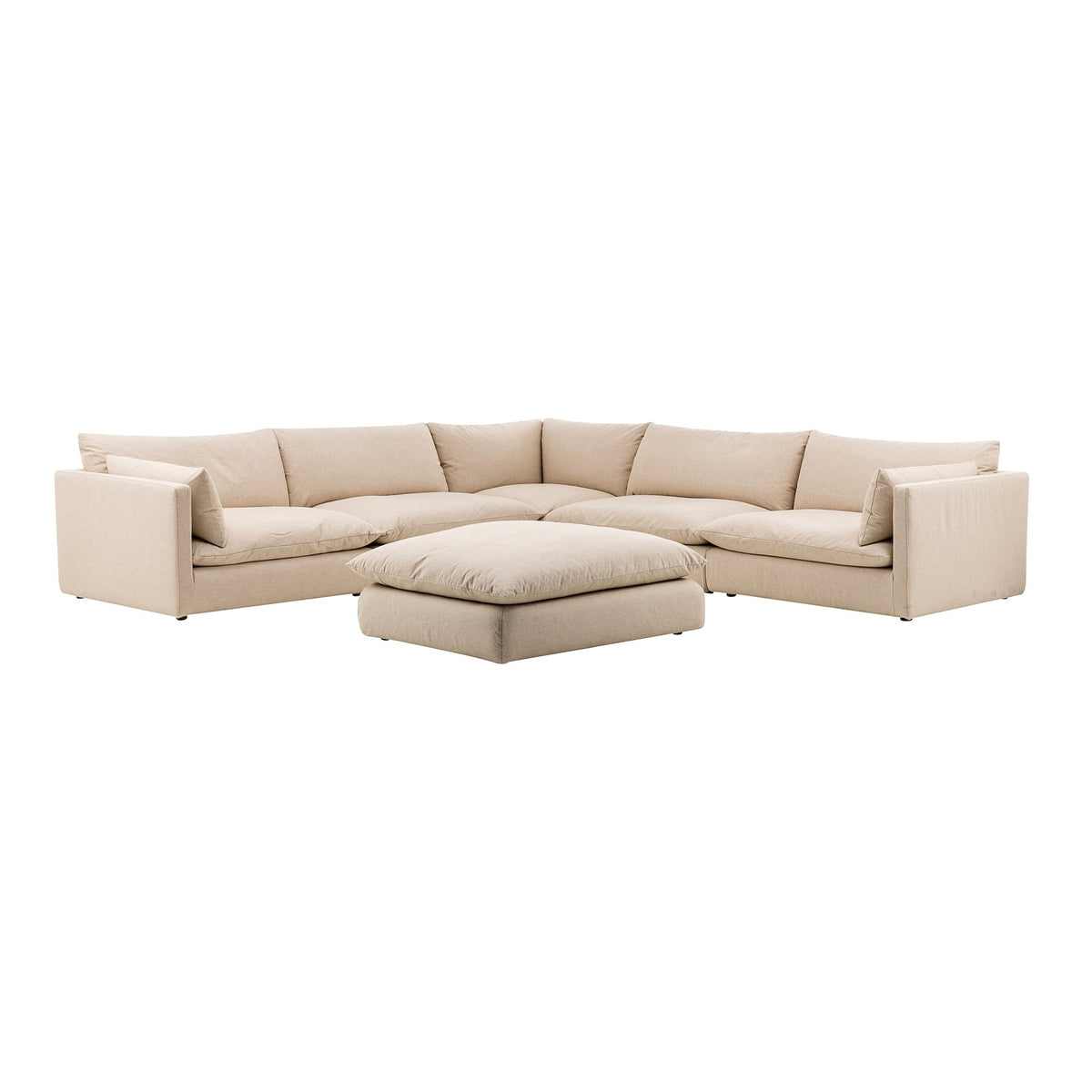 La Jolia Natural Linen Ottoman Sectionals| Roots Furniture