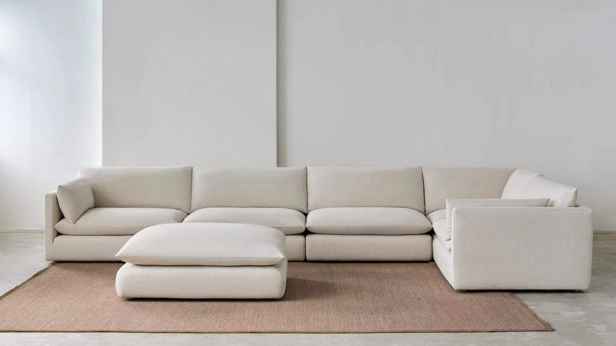 La Jolia Natural Linen Ottoman Sectionals| Roots Furniture