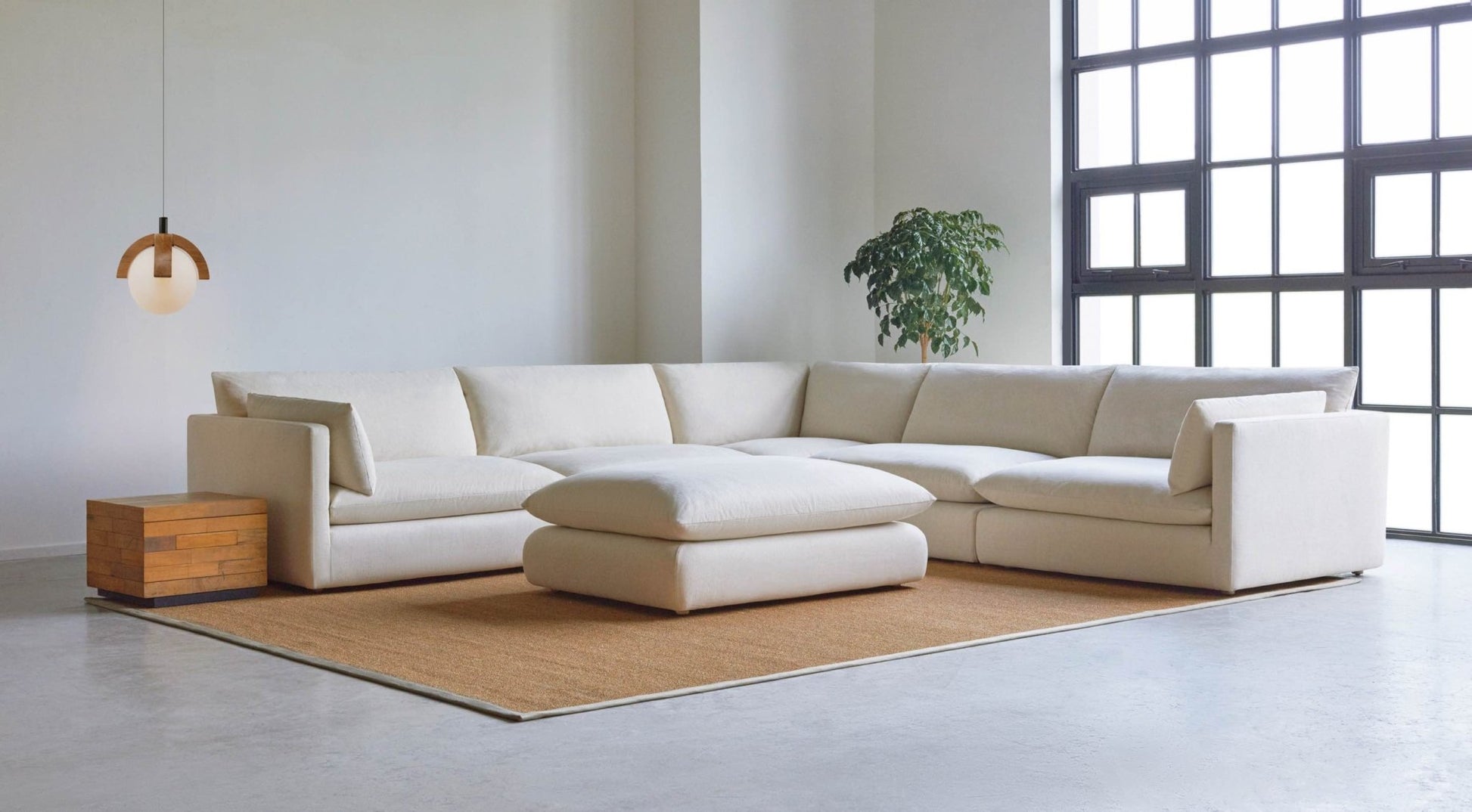 La Jolia Natural Linen Raf Sectionals| Roots Furniture