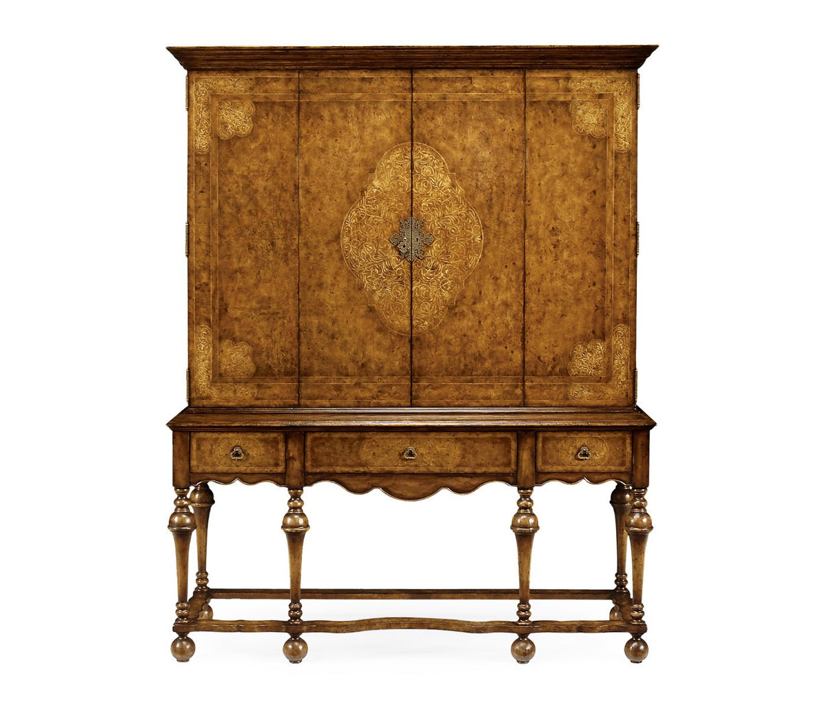 La Rochelle Collection - Burl Walnut & Seaweed TV Cabinet Cabinets & Chests| Jonathan Charles