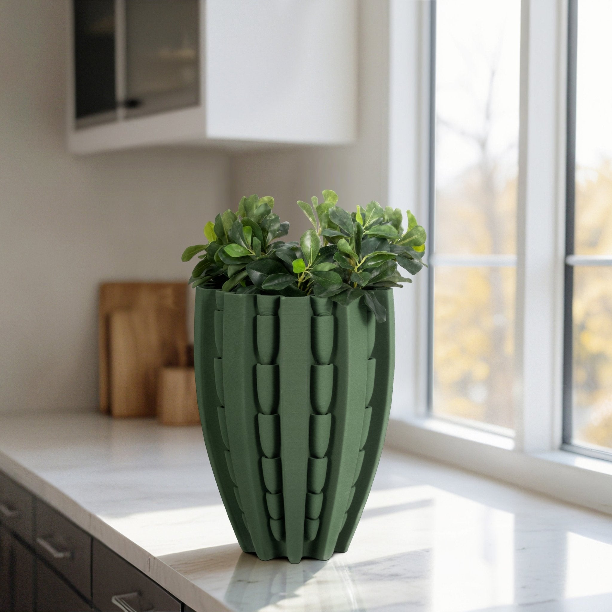 LAKELAND 3D PRINTED VASE, GREEN Vases and Jars| Sagebrook Home