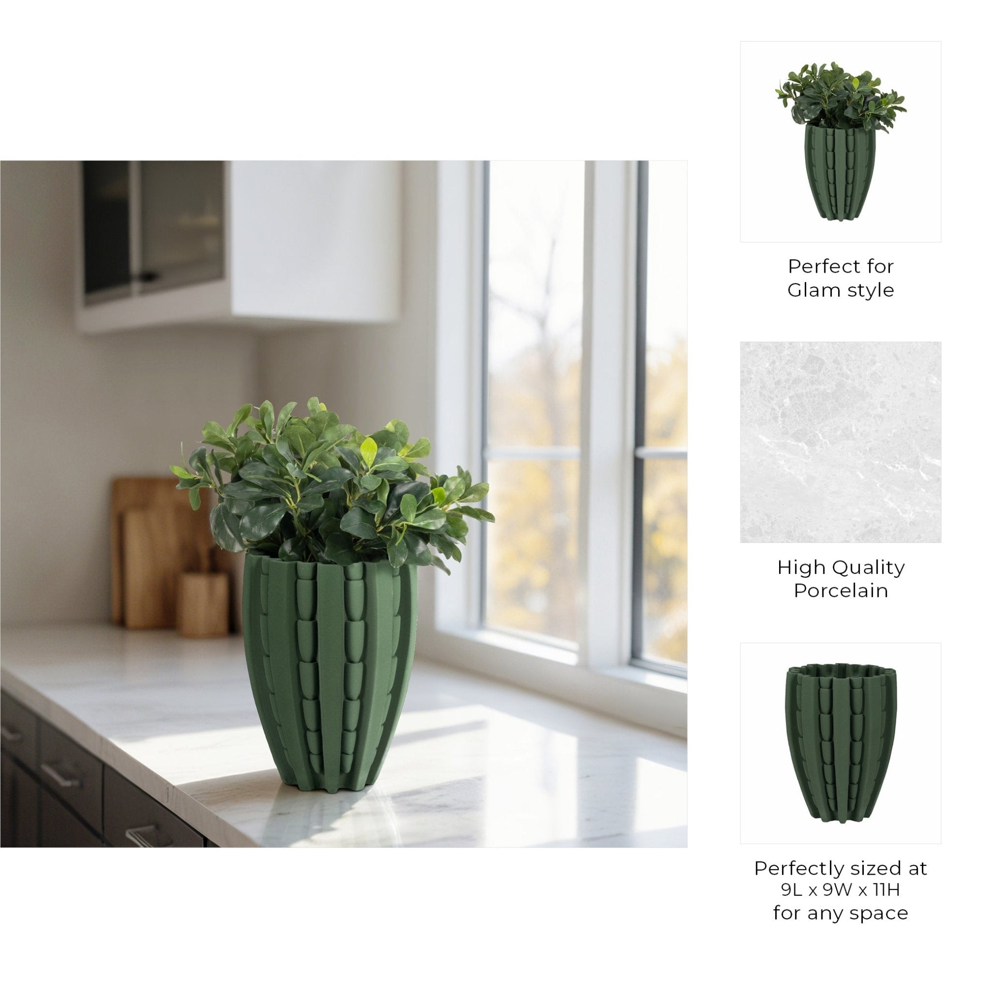 LAKELAND 3D PRINTED VASE, GREEN Vases and Jars| Sagebrook Home