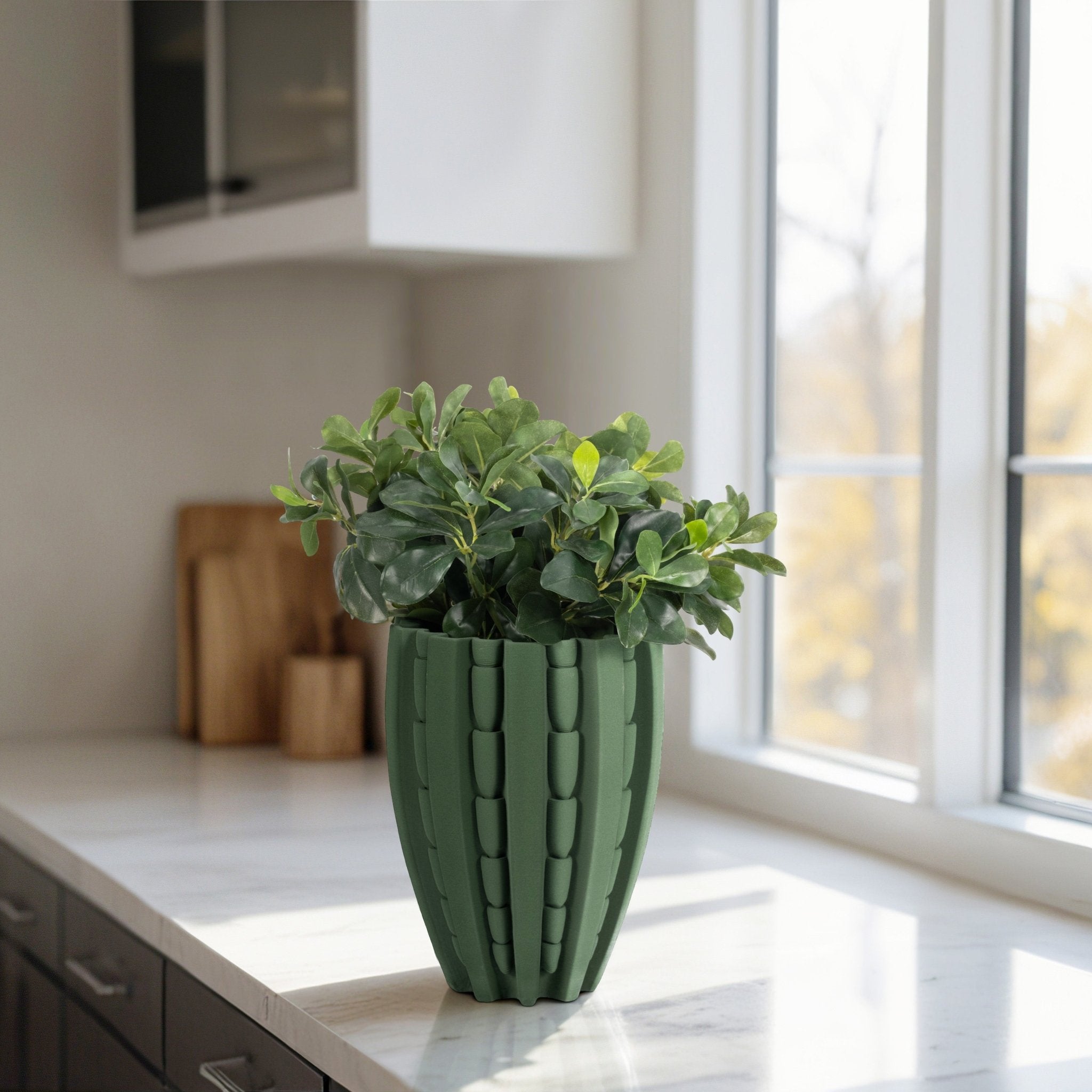 LAKELAND 3D PRINTED VASE, GREEN Vases and Jars| Sagebrook Home