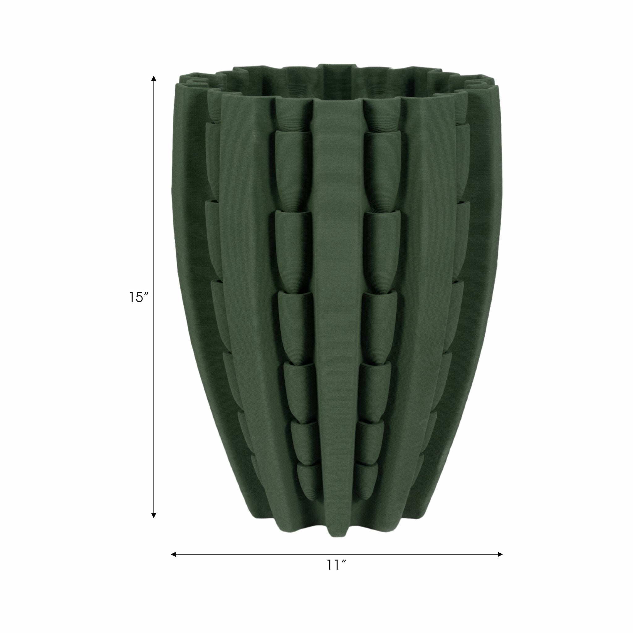 LAKELAND 3D PRINTED VASE, GREEN Vases and Jars| Sagebrook Home