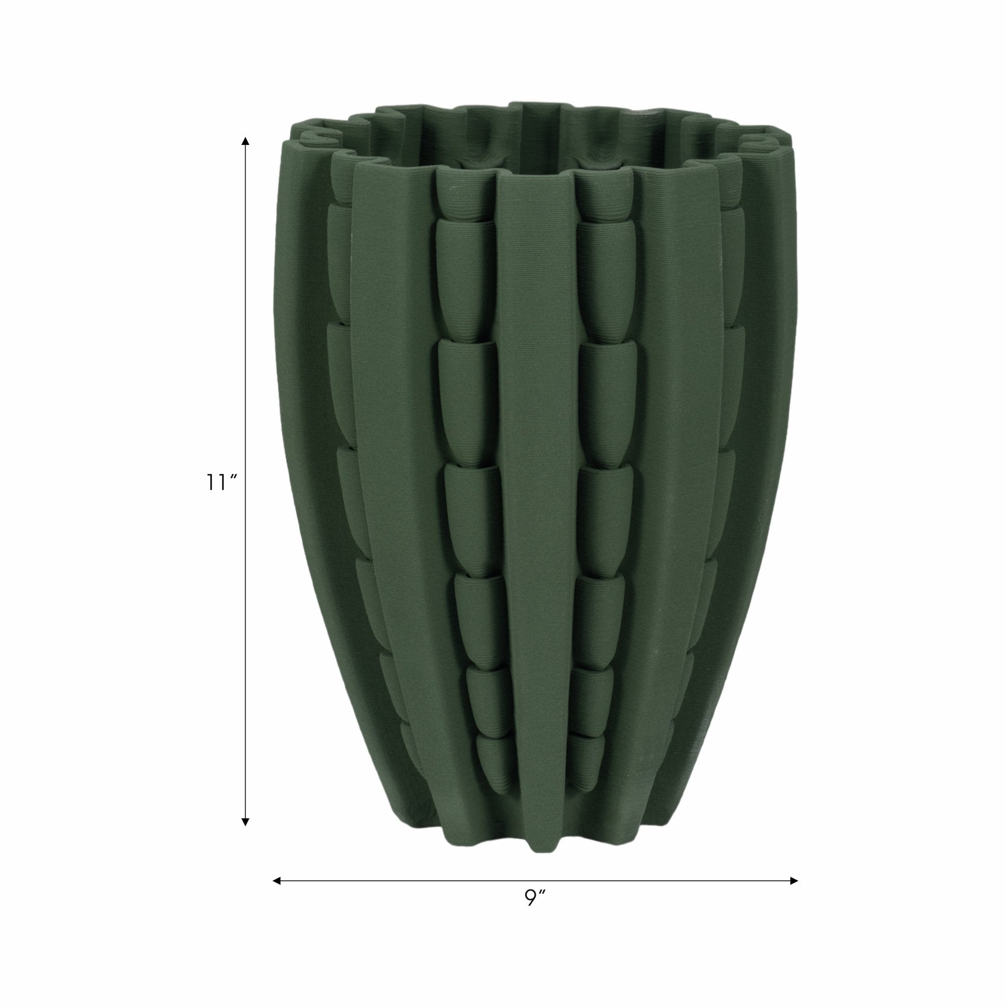 LAKELAND 3D PRINTED VASE, GREEN Vases and Jars| Sagebrook Home