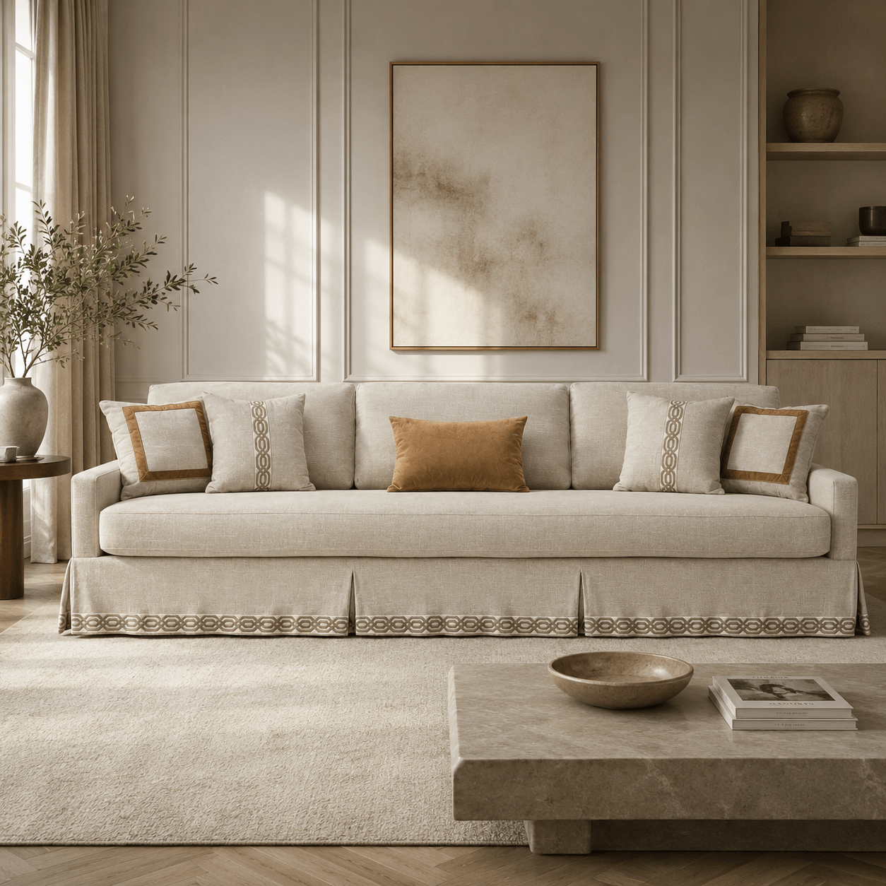 Lamia Beige 5 Seater Sofa (304cm) XL Sofas| Roots Furniture