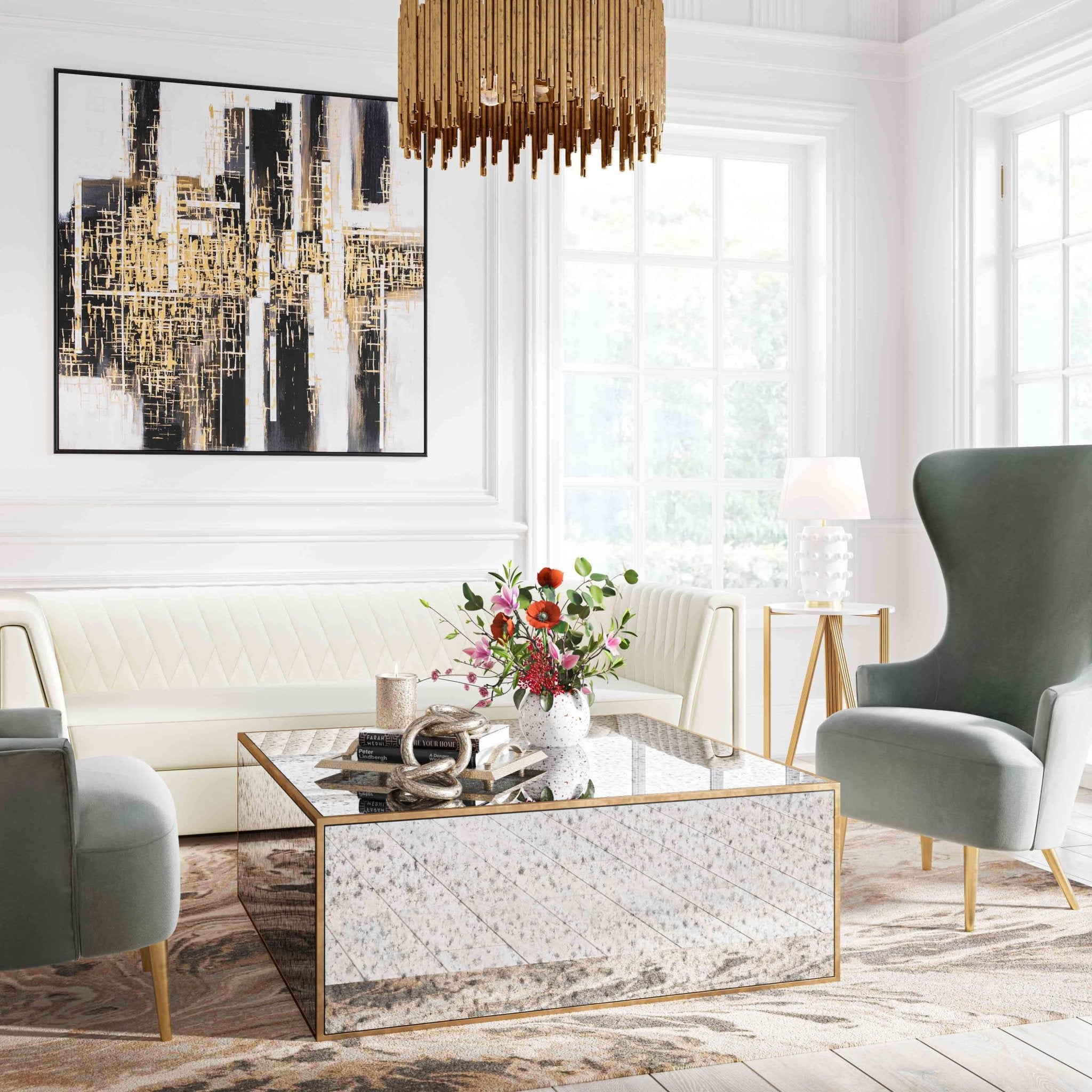 Lana Mirrored Large Coffee Table Coffee Tables| TOV