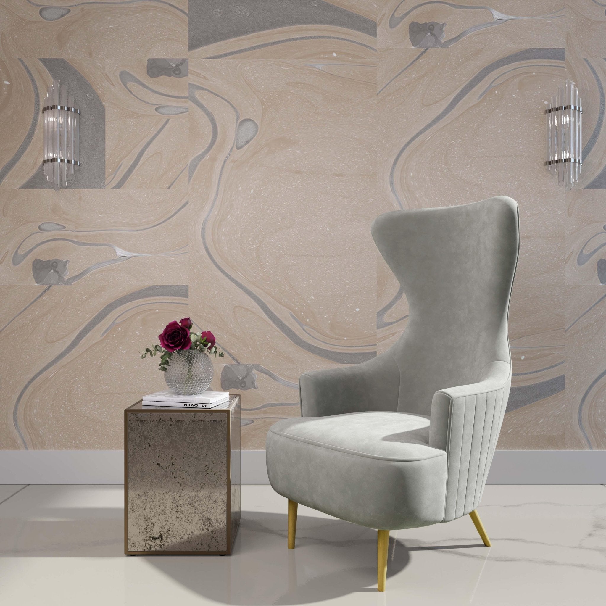 Lana Mirrored Side Table End Tables| TOV