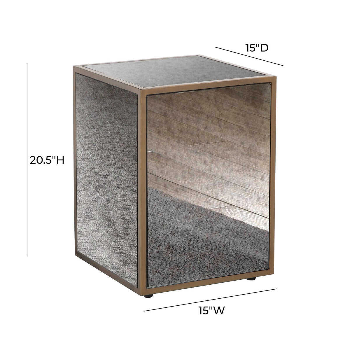 Lana Mirrored Side Table End Tables| TOV