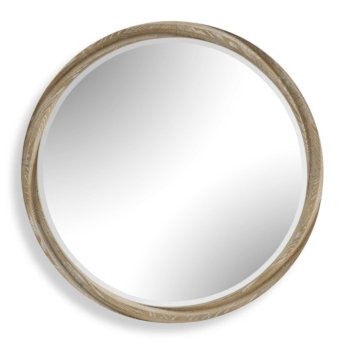 Landry Round Light Wood Mirror Mirrors| Uttermost