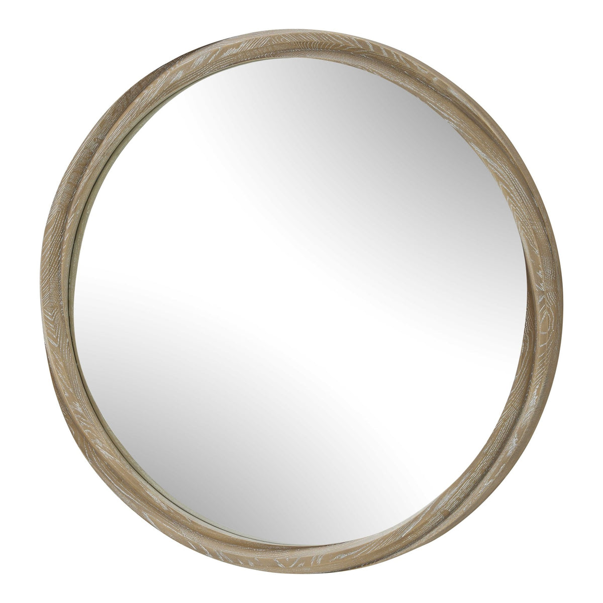 Landry Round Light Wood Mirror Mirrors| Uttermost