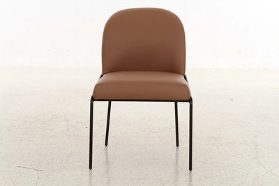 Landscape Brown PU Dining Chair - Al Rugaib Furniture