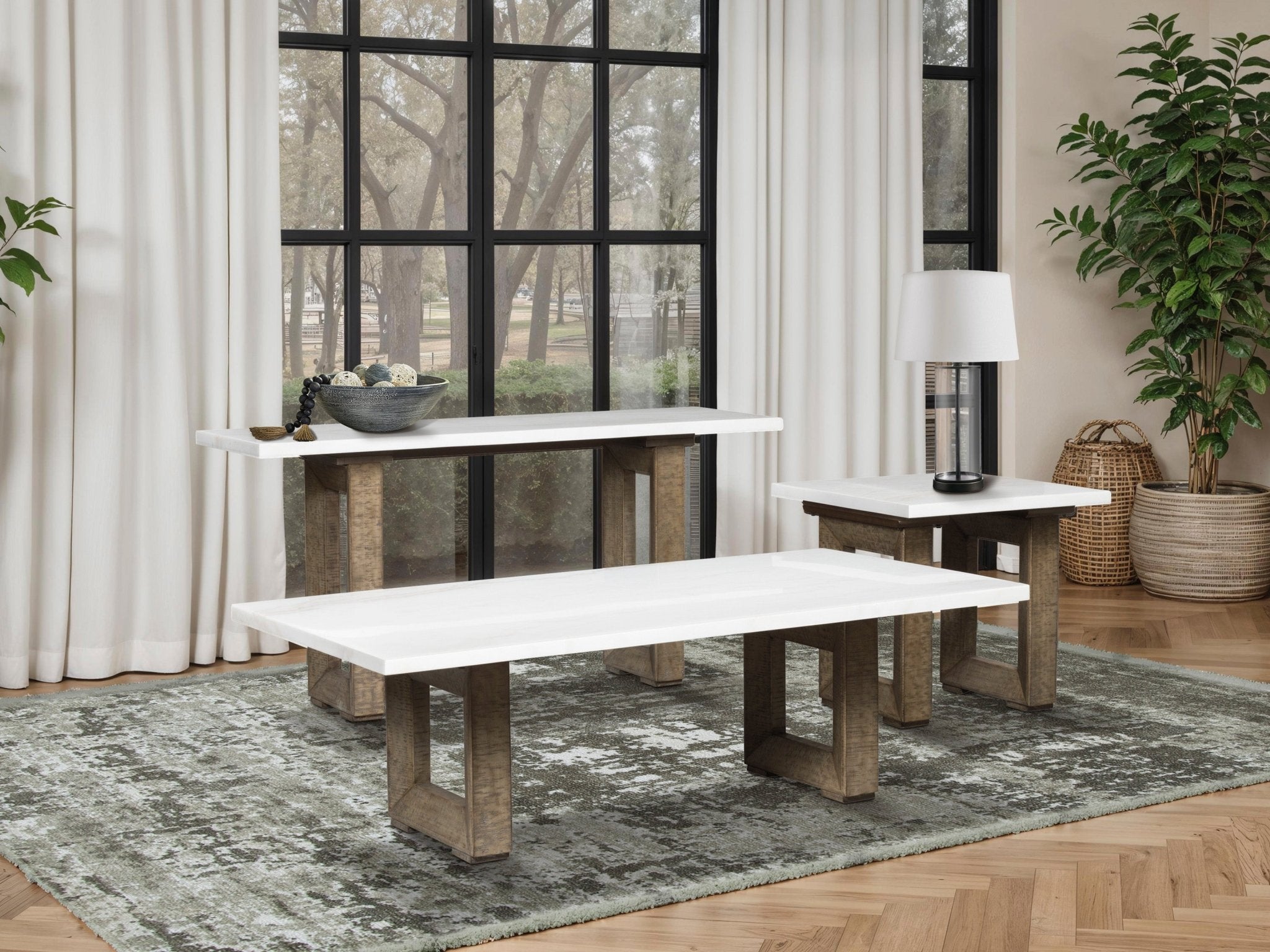 Langford RECT Cocktail Table Set Table Sets| Ashley Homestore