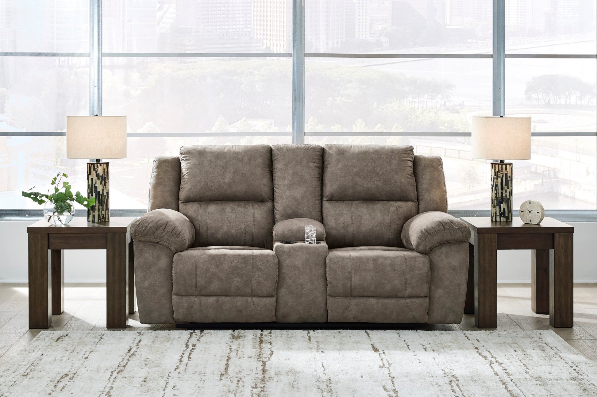 Laresview Reclining Loveseat with Console Recliners| Ashley Homestore