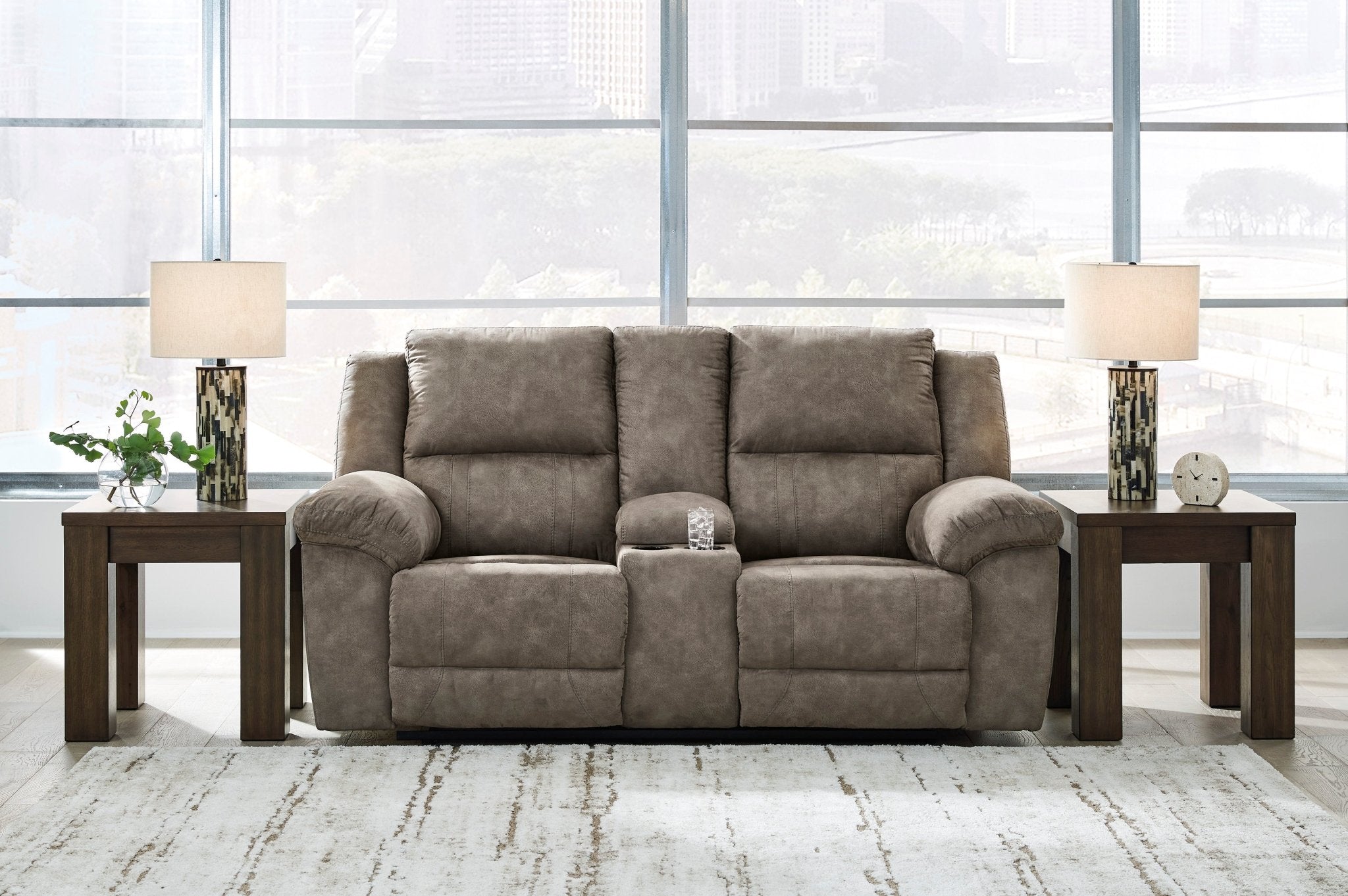 Laresview Reclining Loveseat with Console Recliners| Ashley Homestore