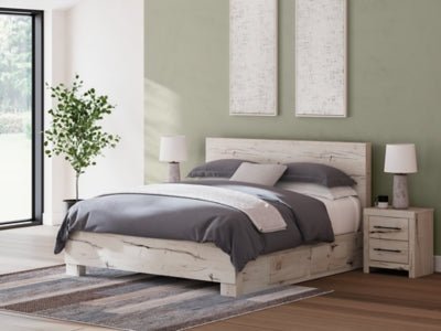 Lawroy King Panel Bed with Storage Beds| Ashley Homestore