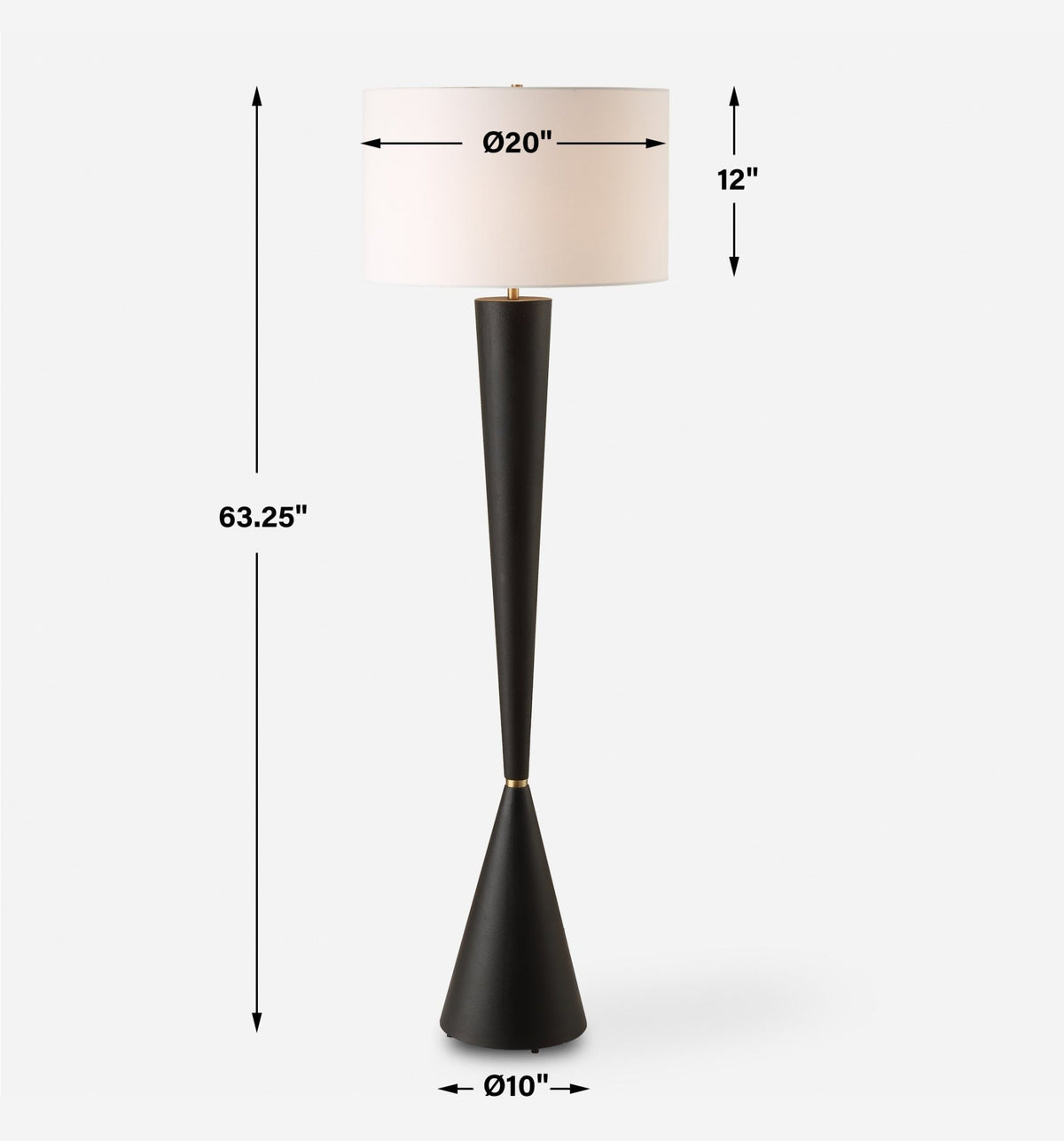 Layla Black Tapered Floor Lamp Floor lamps| Uttermost